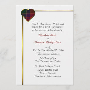 Stewart Red Pset Heart Wedding Kaart