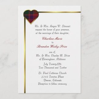 Stewart Red Pset Heart Wedding Kaart