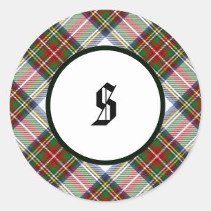 Stewart Royal Dress Tartan Clan Schotse Plaid Ronde Sticker