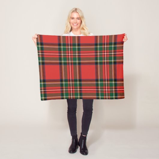 Stewart Royal Tartan. Fleece Deken (In situ)