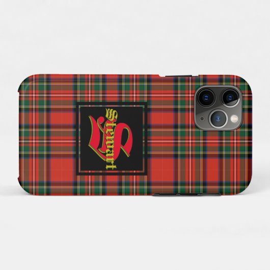 Stewart Royal Tartan Plaid Personaliseer Monogram Case-Mate iPhone Case (Achterkant (horizontaal))