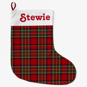 Stewart Royal Tartan Rode Schotse Clan Plaid Naam Grote Kerstsok