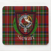 Stewart Schotse Clan Tartan en Crest 