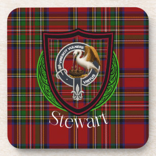 Stewart Schotse Clan Tartan & Wapen Bier Onderzetter