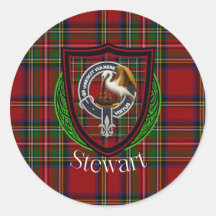 Stewart Schotse Clan Tartan & Wapen