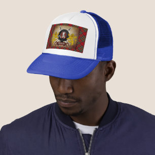 Stewart Schotse Tartan & Badge Trucker Hoed Pet