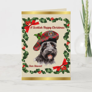 Stewart Scottie Dog gepersonaliseerde Xmas Kaart