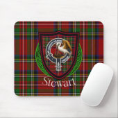 Stewart Scottish Clan Tartan and Crest Muismat (Met muis)