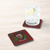 Stewart Scottish Clan Tartan & Crest Bier Onderzetter (Rechterzijde)