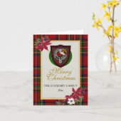 Stewart Scottish Clan Tartan & Crest Kaart (Gele Bloem)