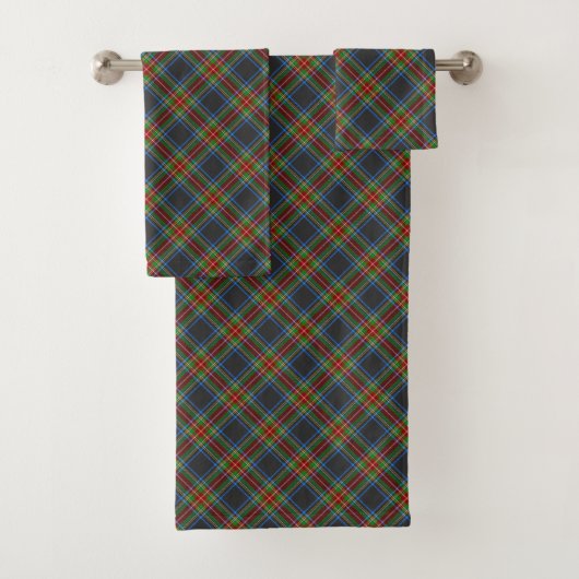 Stewart Stuart Black Clan Tartan Bad Handdoek (Insitu)