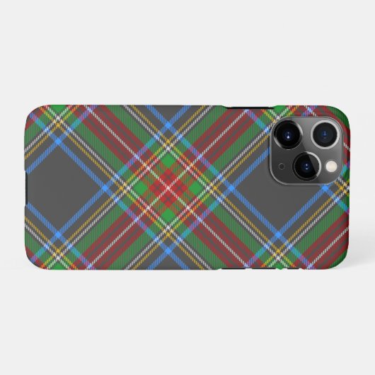 Stewart Stuart Black Clan Tartan iPhone Hoesje (Achterkant horizontaal)