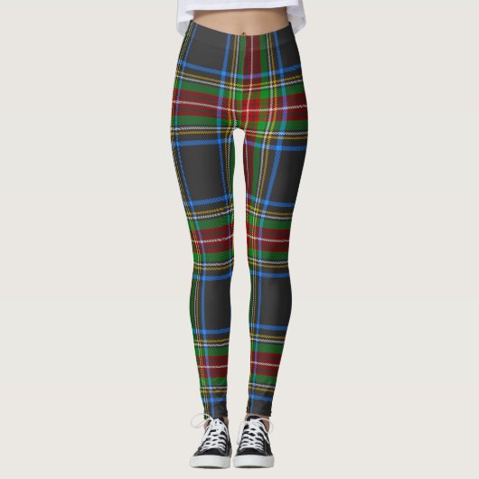 Stewart Stuart Black Clan Tartan Leggings (Voorkant)