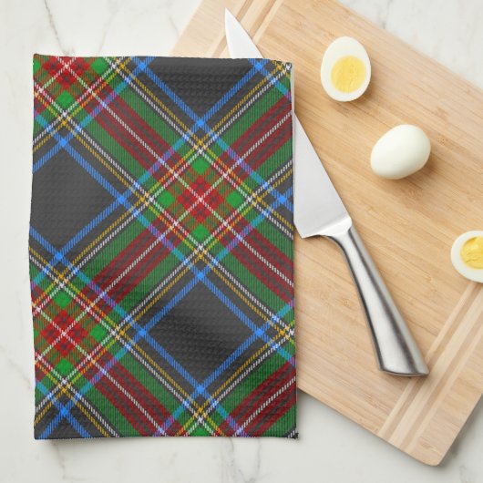 Stewart Stuart Black Clan Tartan Theedoek (Quarter Fold)