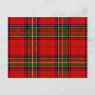Stewart/Stuart tartan roodgroene pleister Briefkaart