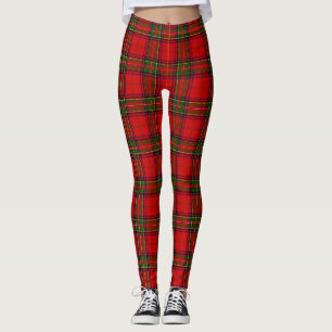 Stewart/Stuart tartan roodgroene pleister Leggings