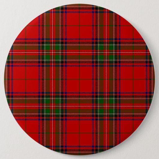 Stewart/Stuart tartan roodgroene pleister Ronde Button 6,0 Cm (Voorkant)