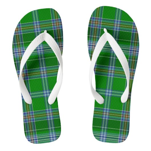 Stewart Tartan Blue, Green, Black Adult Teenslippe Teenslippers (Voetbed)