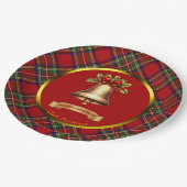 Stewart Tartan Gepersonaliseerde Kerstmis Papieren Bordje (Gekanteld)