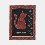 Stewart Tartan Kat gepersonaliseerd Fleece Deken (Voorkant)