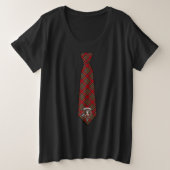 Stewart Tartan Necktie T-Shirt Women's Plus (Design voorkant)