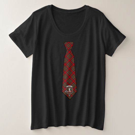 Stewart Tartan Necktie T-Shirt Women's Plus (Design voorkant)