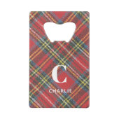 Stewart Tartan Plays Print Creditkaart Flessenopener (Voorkant)