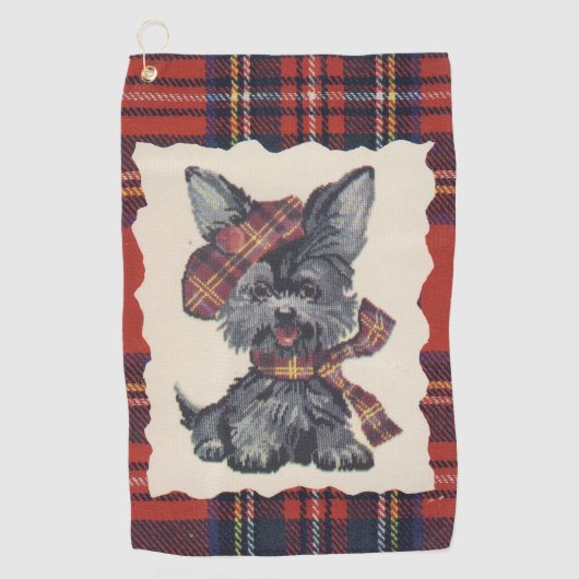 Stewart Tartan  Scottie Dog Golfhanddoek (Voorkant)