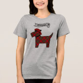 Stewart Tartan Scottie Dog Personalized Tri-Blend Shirt (Voorkant)