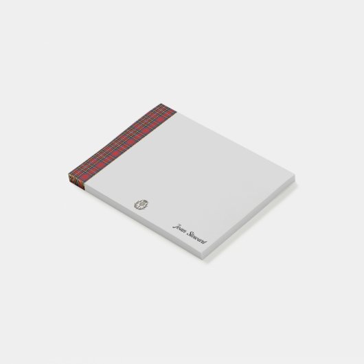 Stewart Tartan & Scottish Thistle Personalized Post-it® Notes (Schuin)