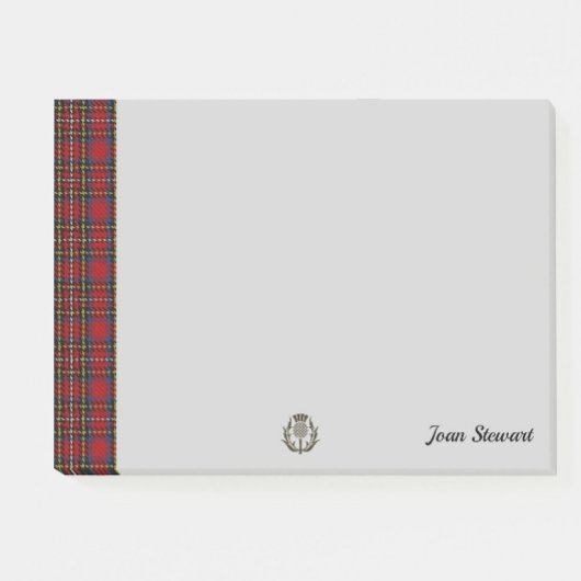 Stewart Tartan & Scottish Thistle Personalized Post-it® Notes