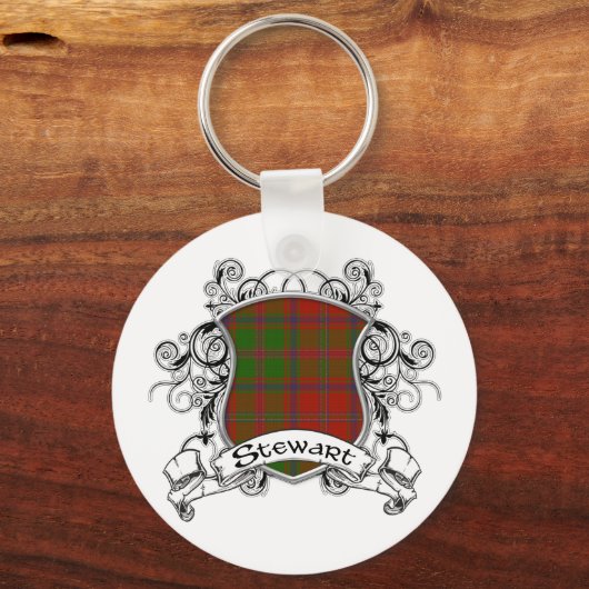 Stewart Tartan Shield Sleutelhanger (Voorkant)