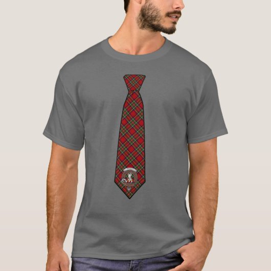 Stewart Tartan stropdas T-shirt met badge (Voorkant)