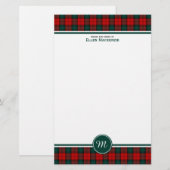 Stewart van Atholl Clan Tartan Monogram Briefpapier (Voorkant / Achterkant)
