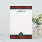 Stewart van Atholl Clan Tartan Monogram Briefpapier (Staand voorkant)