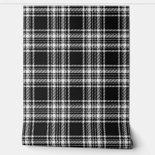 Stewart Zwart-wit Tartan Plaid Schotse Clan Behang