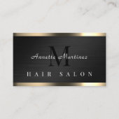 Stextuur van zwarte metalen visitekaartje (Voorkant)