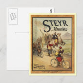 Steyr Waffenrad Military Bike, circa 1900  Briefkaart (Voorkant / Achterkant)