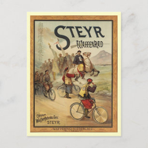 Steyr Waffenrad Military Bike, circa 1900  Briefkaart