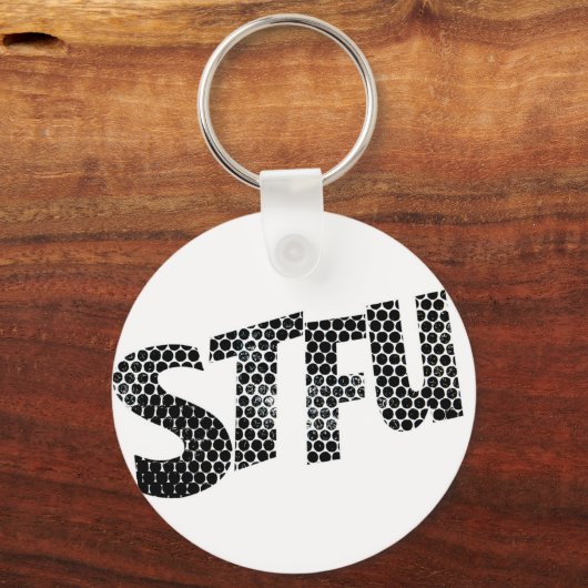 STFU key ring ( Black & White ) Sleutelhanger (Voorkant)