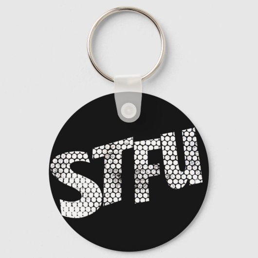 STFU key ring ( Black & White ) Sleutelhanger (Achterkant)