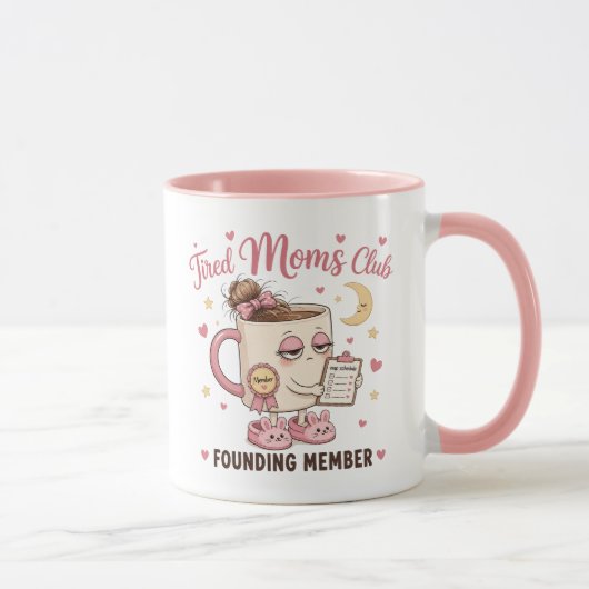 Stichtend lid van de club van moeë moeders - Funny Mok (Rechts)