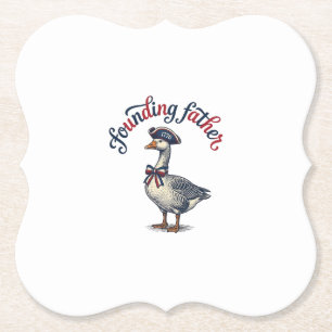 Stichtend Vader Gans Vintage Patriottisch T-shirt Kartonnen Onderzetters