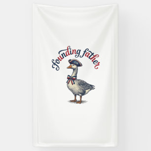 Stichtend Vader Goose Vintage Patriottisch T-Shirt Spandoek
