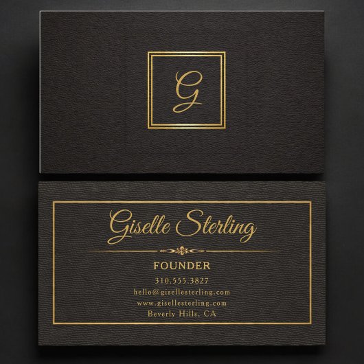 Stichters Monogram Goud Zwart Professioneel Visitekaartje