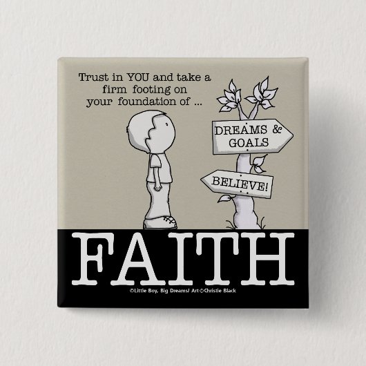 Stichting Faith Vierkante Button 5,1 Cm (Voorkant)
