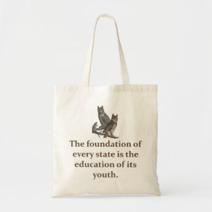 Stichting van elke staat - citaat voor onderwijs tote bag