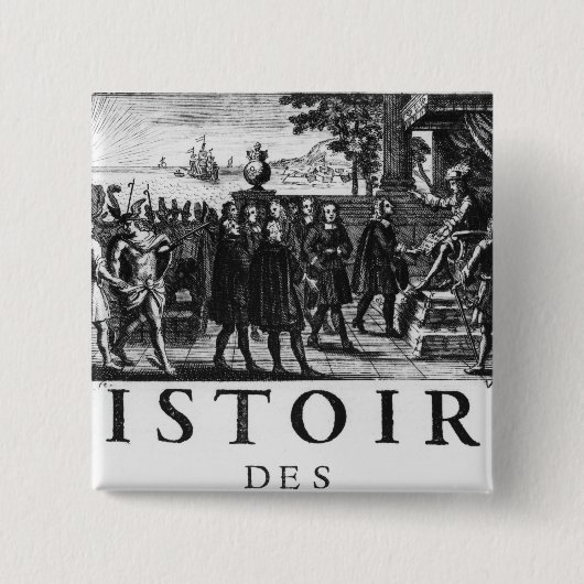Stichting van Louis XIV, koning van Frankrijk Vierkante Button 5,1 Cm (Voorkant)