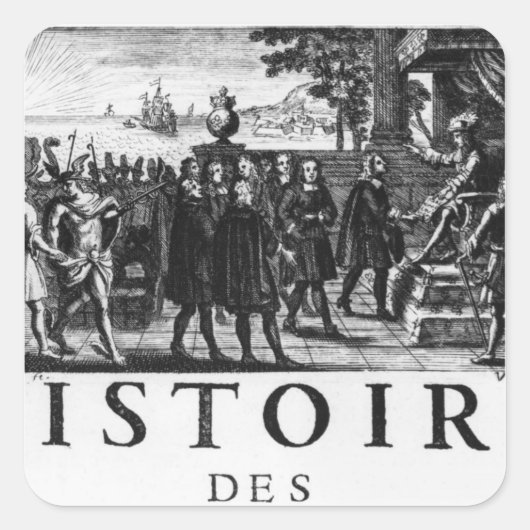 Stichting van Louis XIV, koning van Frankrijk Vierkante Sticker (Voorkant)