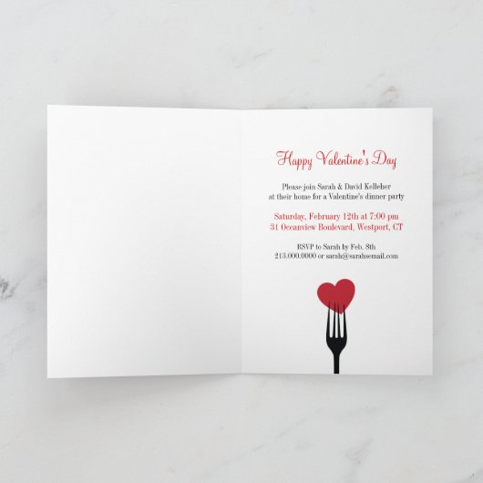 Stick A Fork in Mijn Hartuitnodiging en Kaart (Binnen)